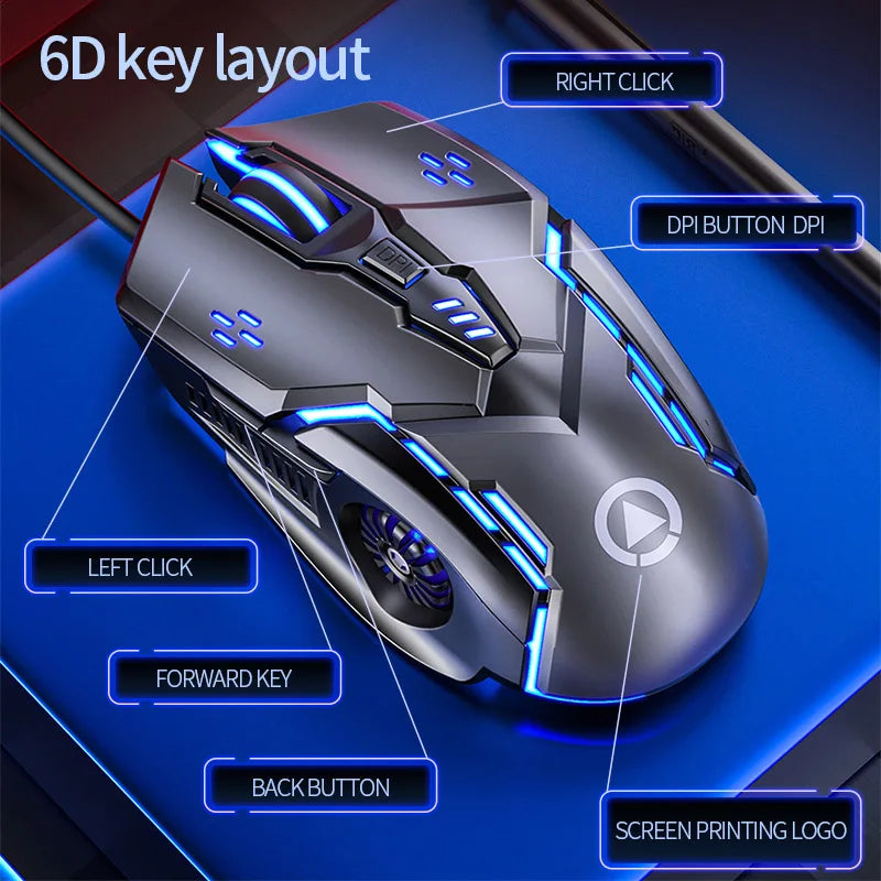 Eagle Mute Wired Mouse Luminous
