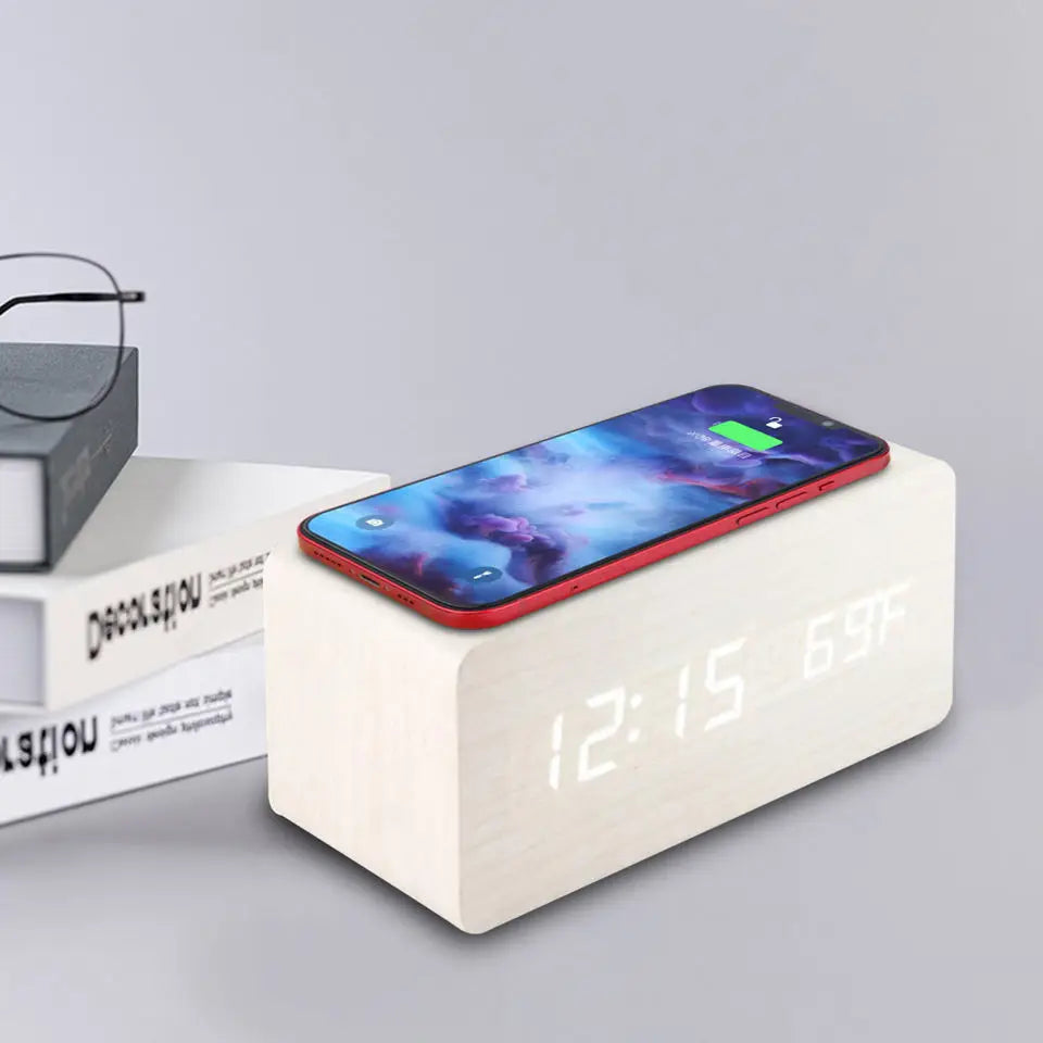 Wireless Charging Digital Clock with Temperature