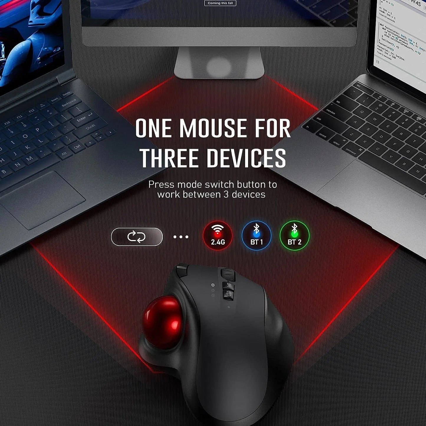 Trackball Wireless Mouse Adjustable DPI