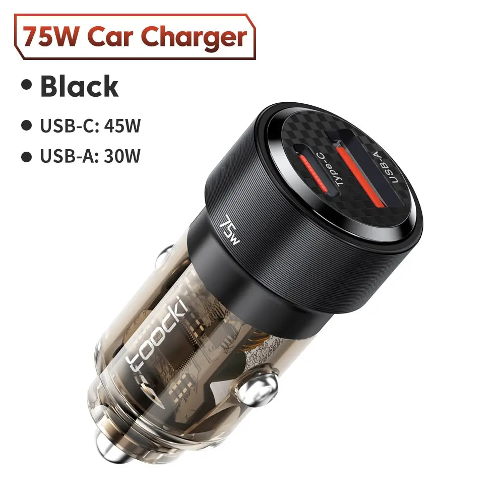 Toocki USB C 75W Car Charger