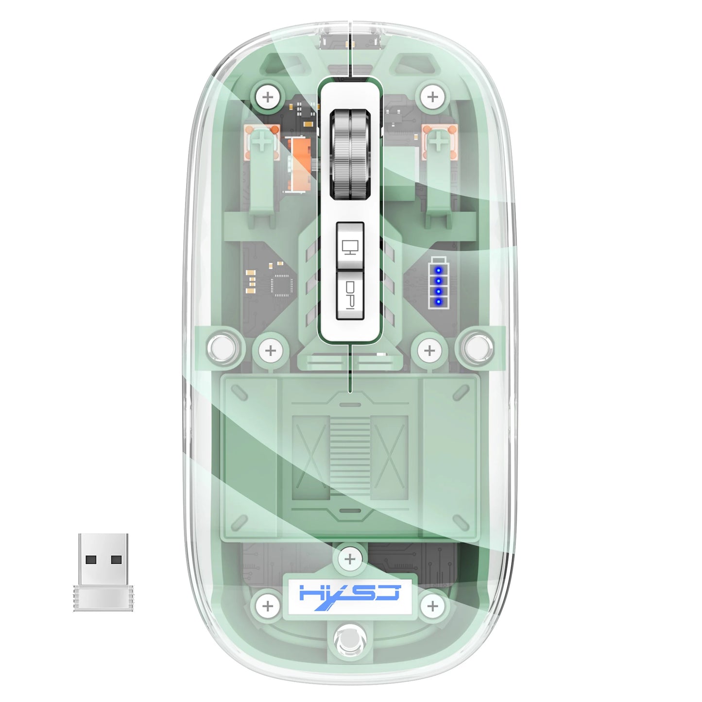 3 Modes Wireless Transparent Mouse Rechargeable