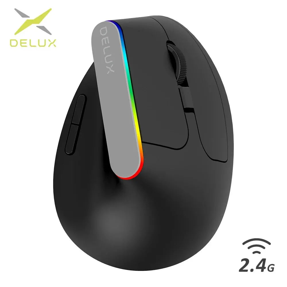 Delux Wireless Silent Vertical Gaming Mouse