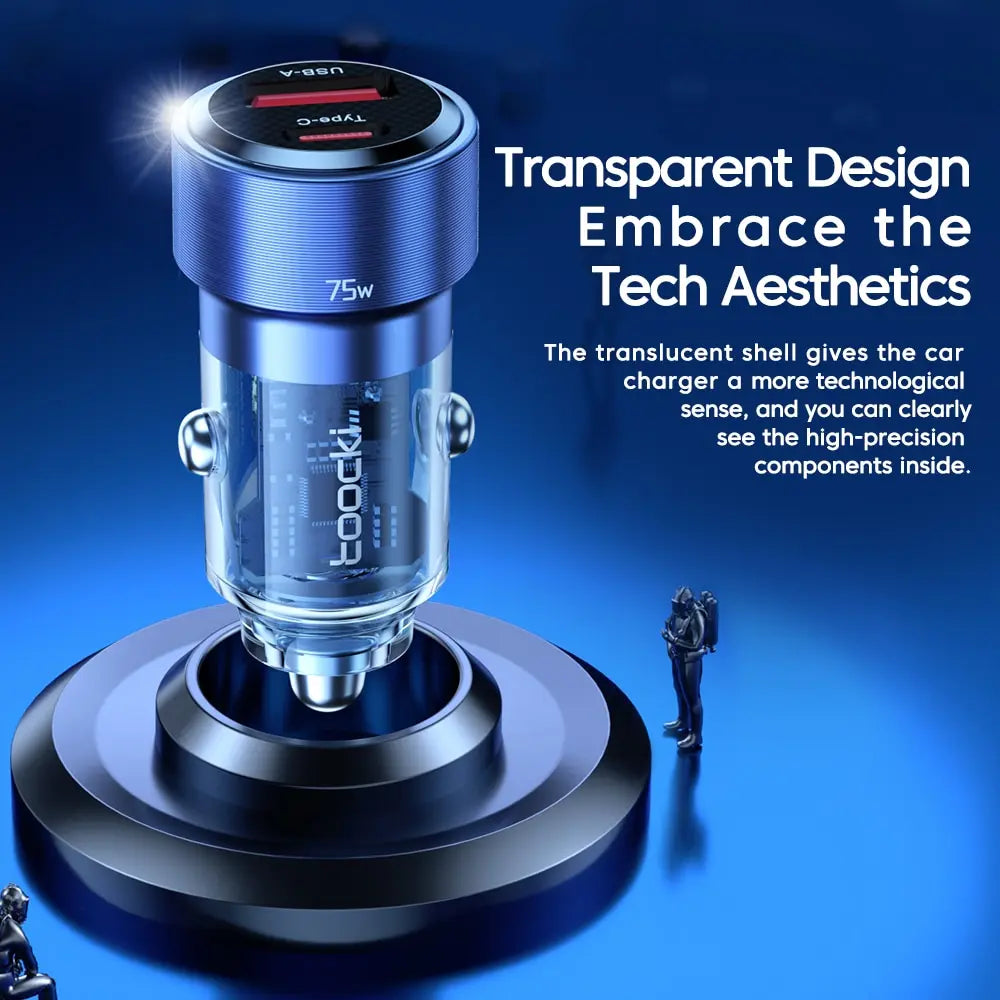 Toocki USB C 75W Car Charger