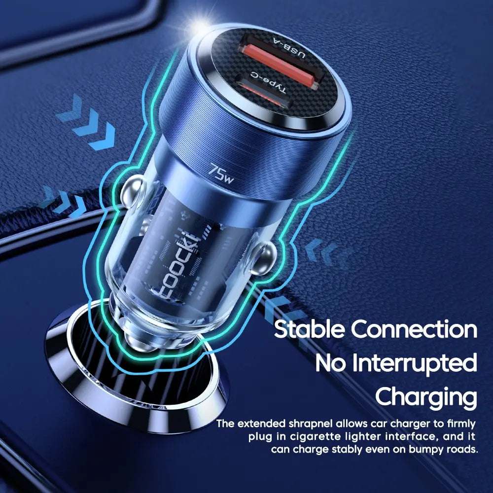 Toocki USB C 75W Car Charger