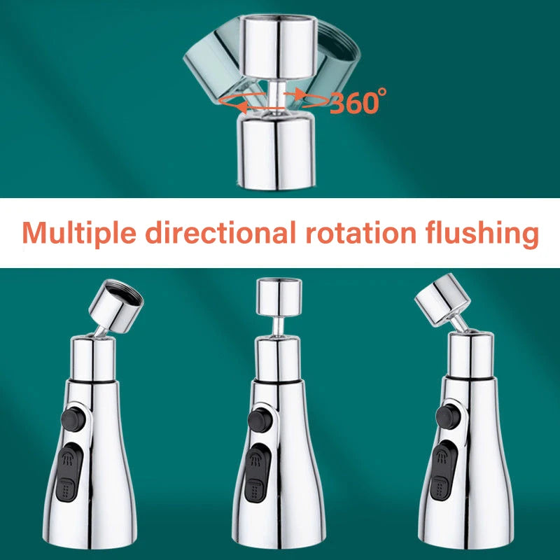 3 in 1 Kitchen Faucet Extender Rotate Pull Out