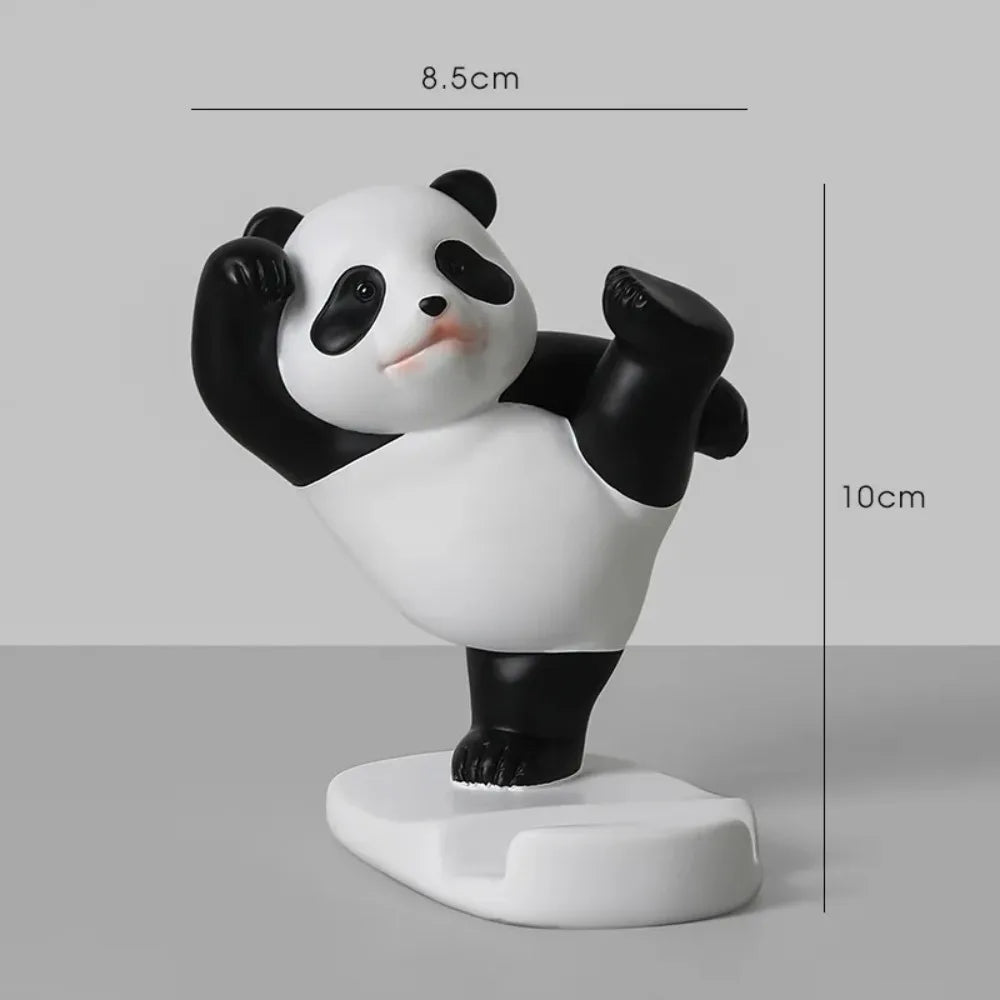 Panda Figurines Mobile Phone Stand Holder