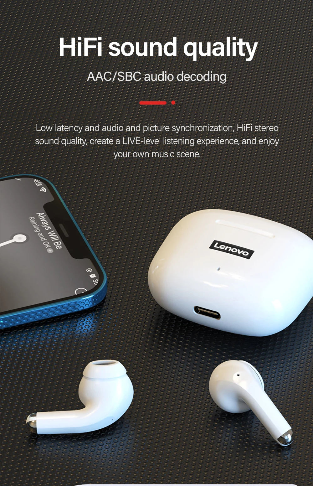 Lenovo Earphones Wireless Noise Reduction