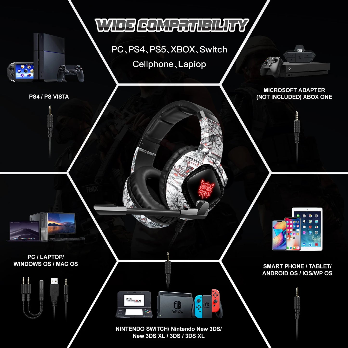 K19 Gaming Headset Wired With Mic