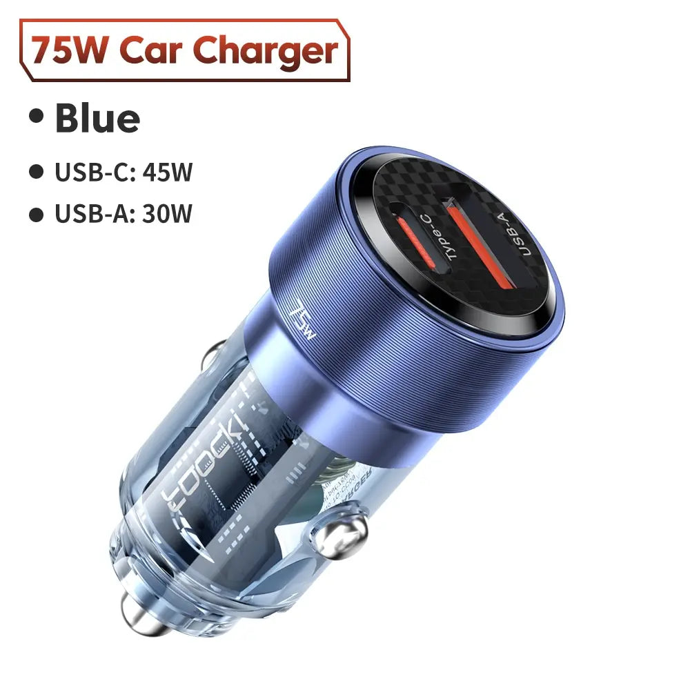 Toocki USB C 75W Car Charger