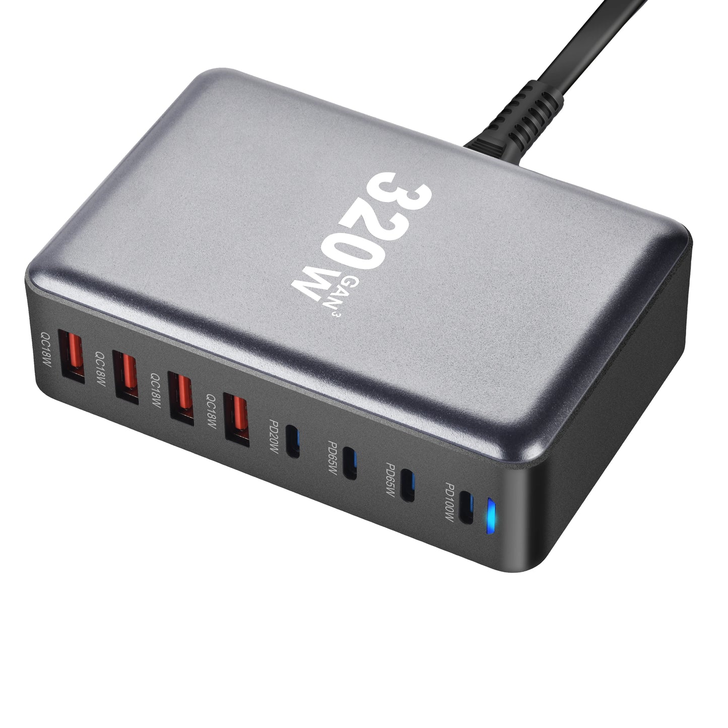 320W Fast Desktop 8-port PD Charger