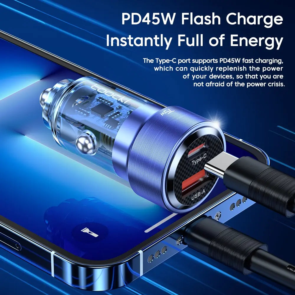 Toocki USB C 75W Car Charger