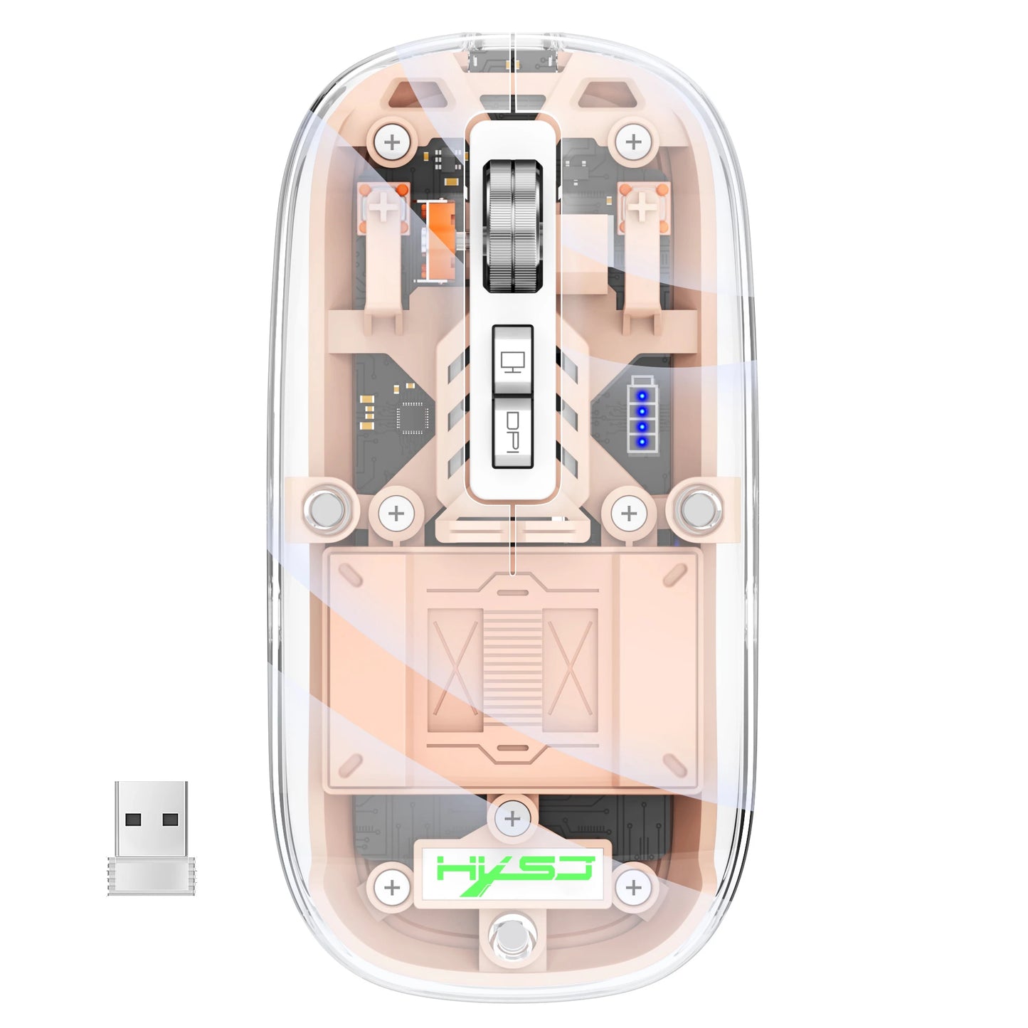 3 Modes Wireless Transparent Mouse Rechargeable