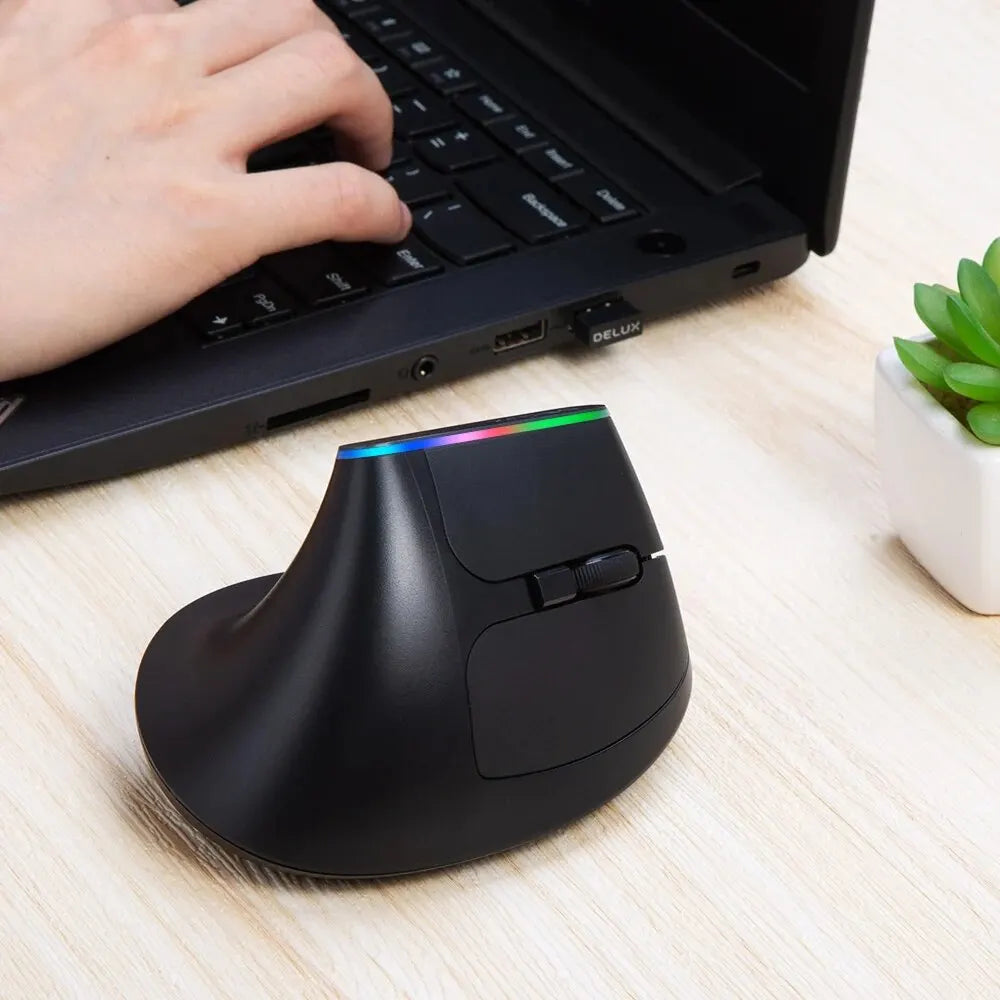 Delux Wireless Silent Vertical Gaming Mouse