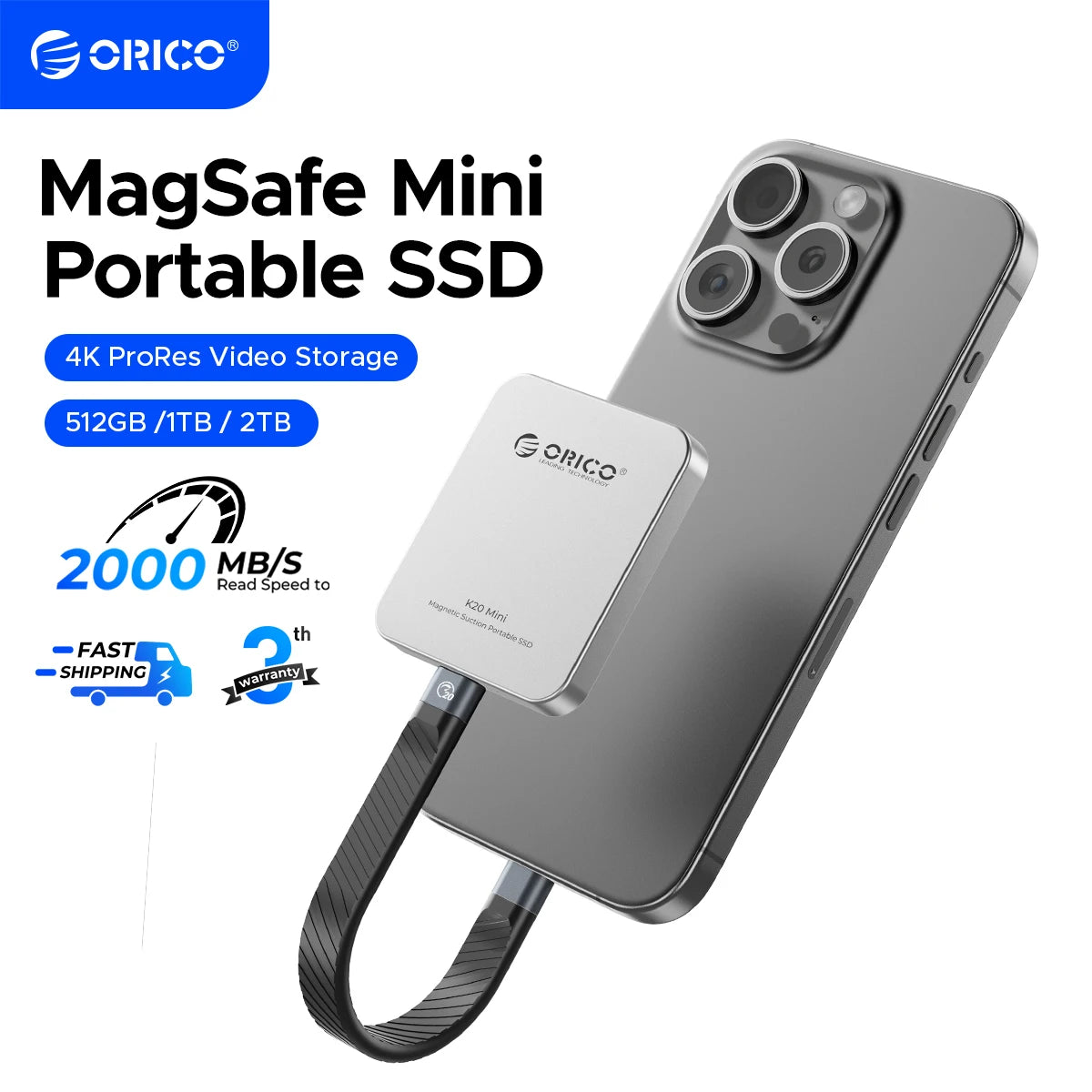 Mini Magnetic External SSD for iPhone