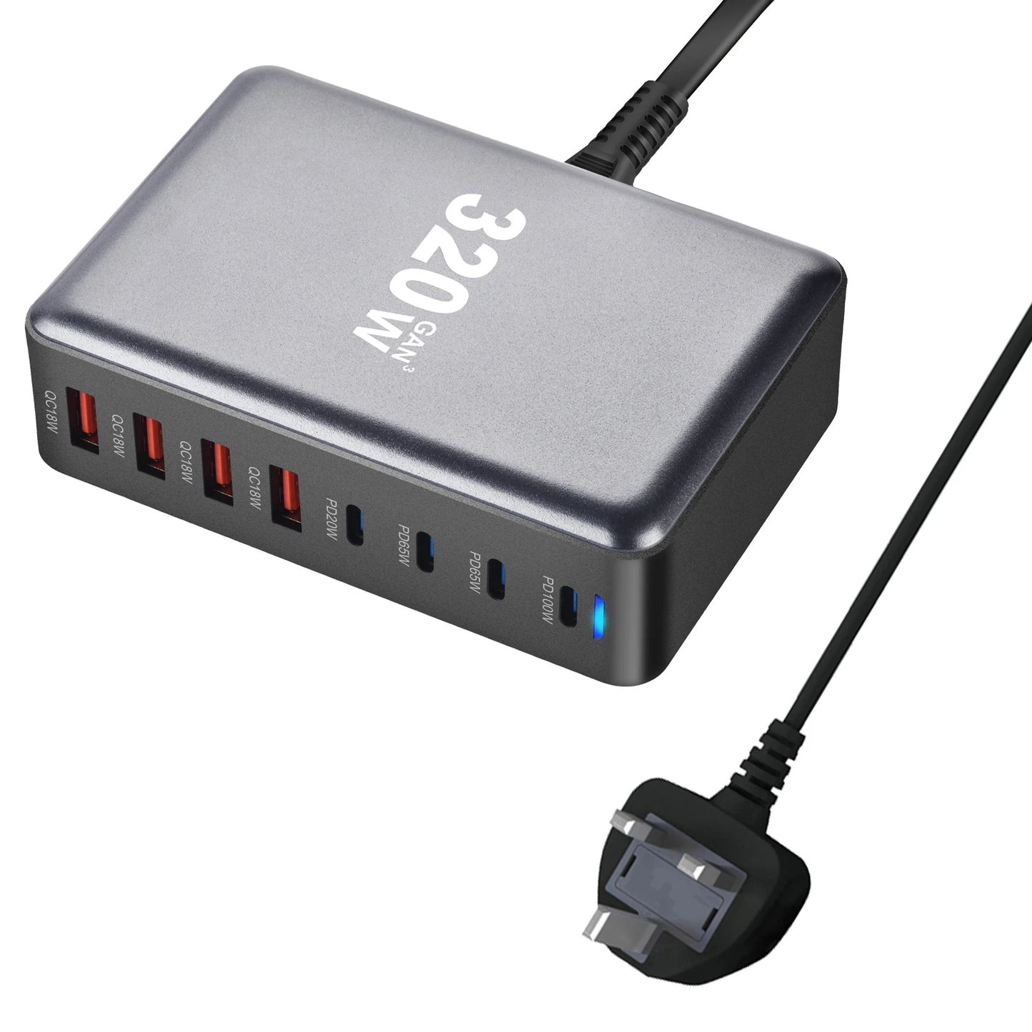 320W Fast Desktop 8-port PD Charger