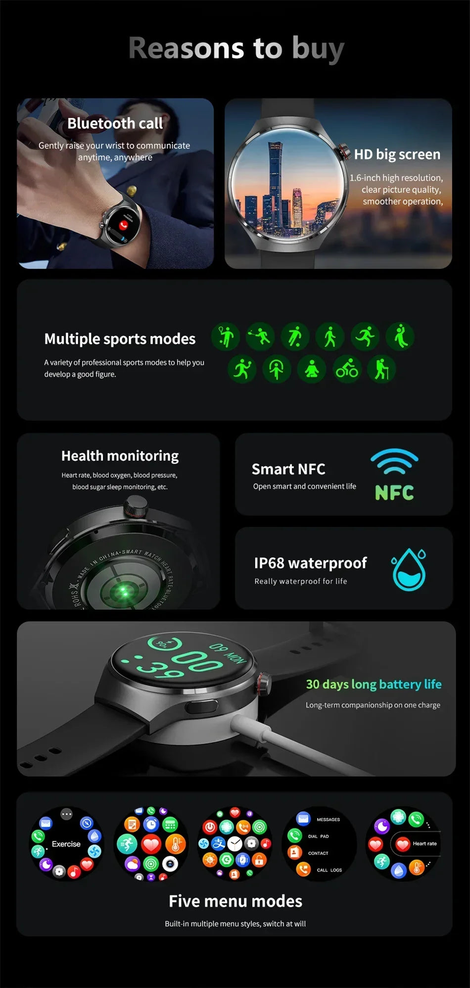 GT4 PRO Smart Watch Men Watch