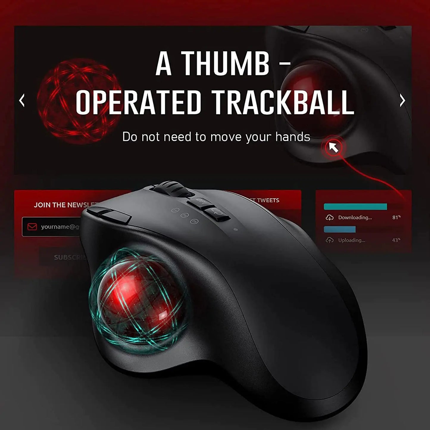 Trackball Wireless Mouse Adjustable DPI