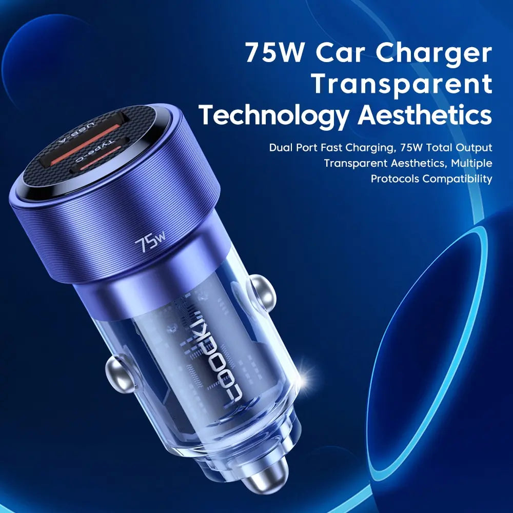 Toocki USB C 75W Car Charger