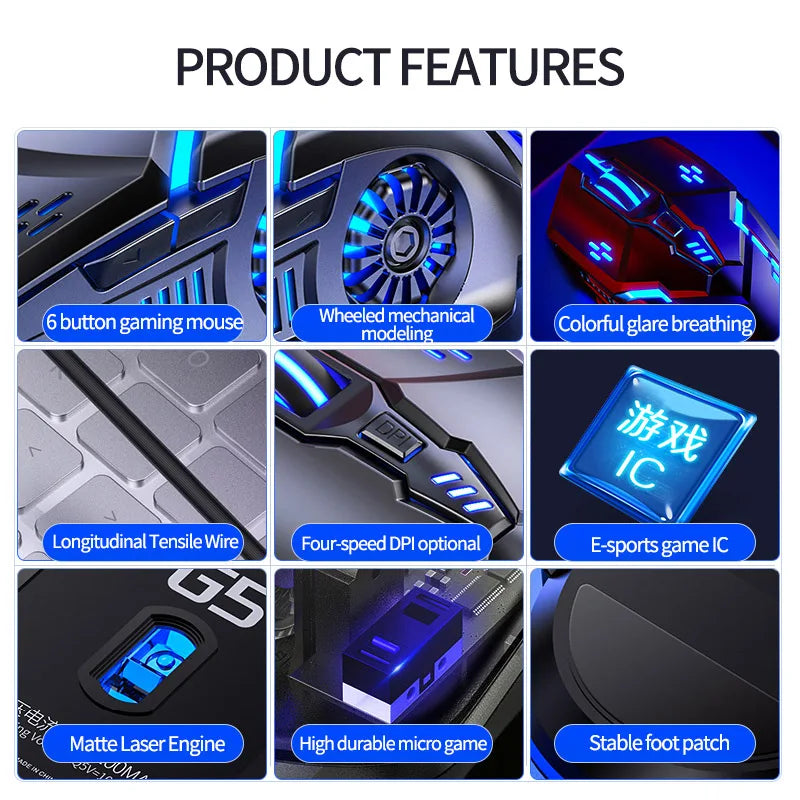 Eagle Mute Wired Mouse Luminous