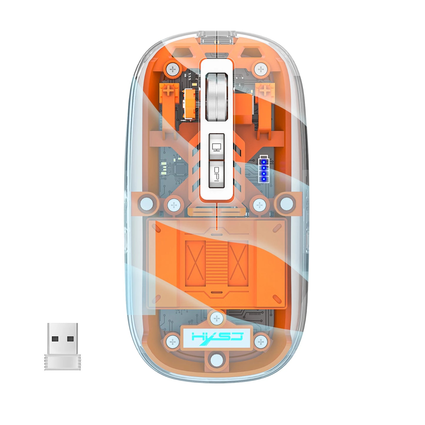 3 Modes Wireless Transparent Mouse Rechargeable