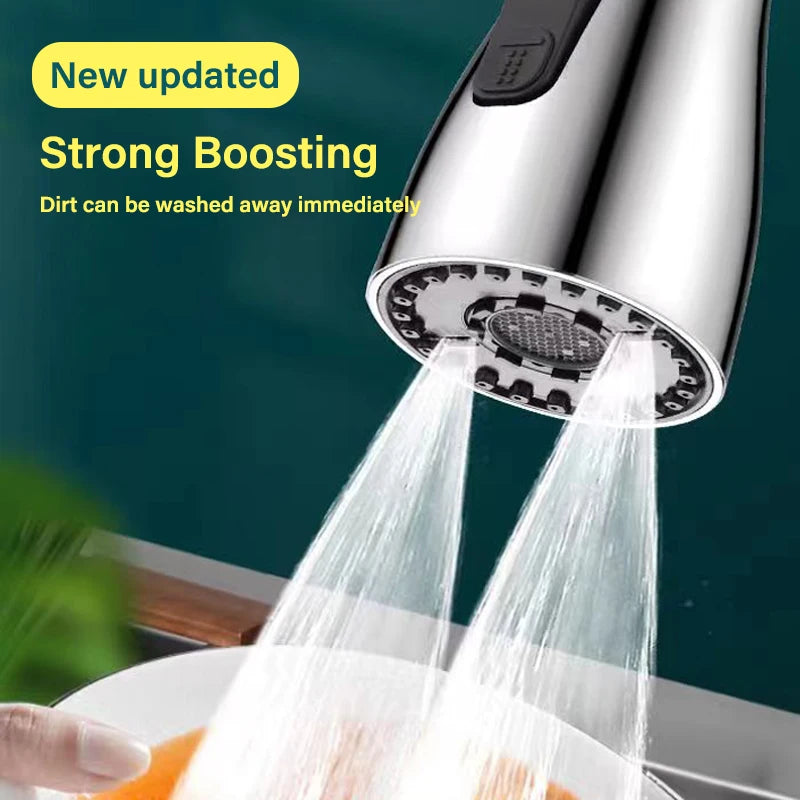 3 in 1 Kitchen Faucet Extender Rotate Pull Out