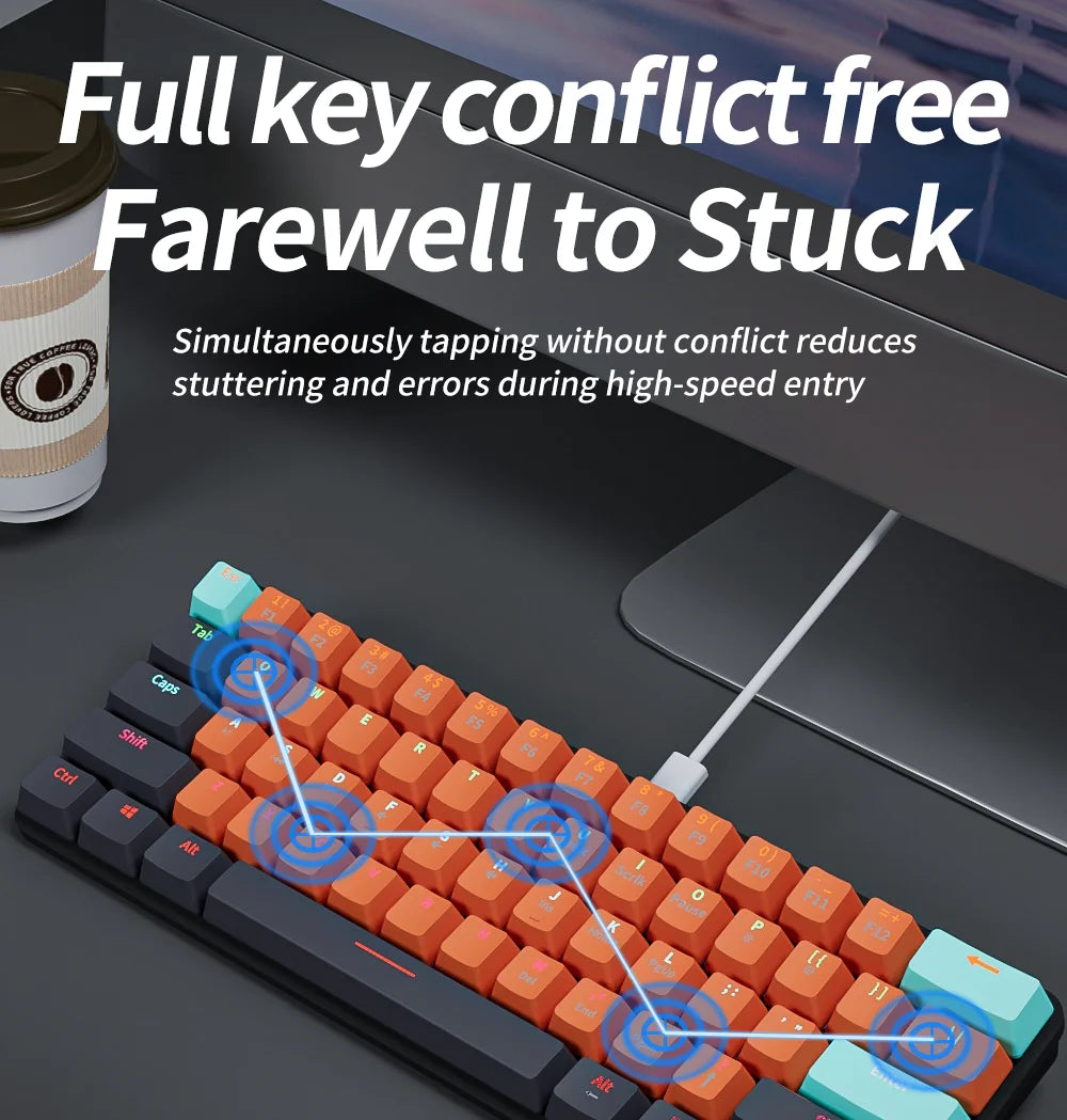 F16 Mechanical Wired Keyboard Red Switch