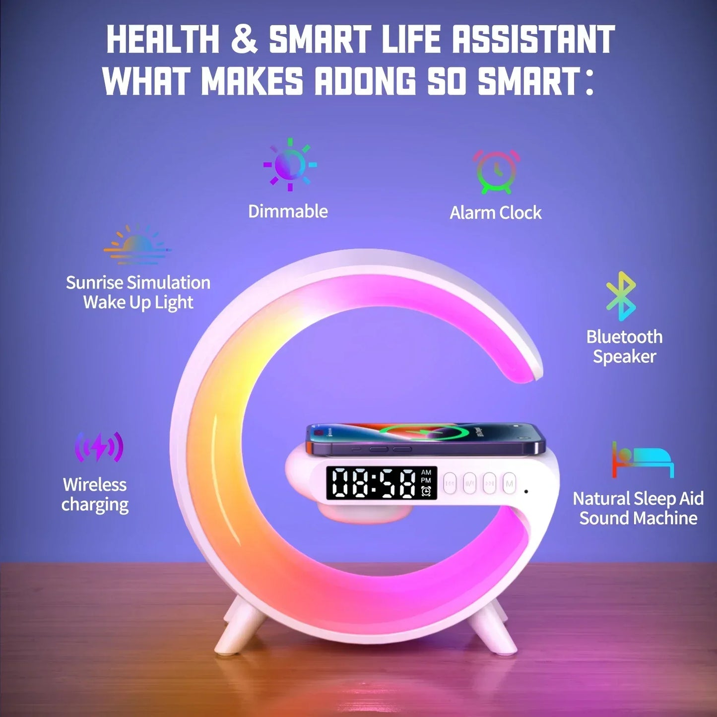 Wireless Charger RGB Speaker Dock Station