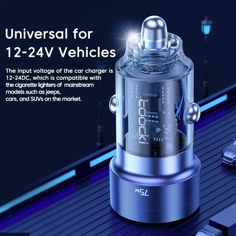 Toocki USB C 75W Car Charger