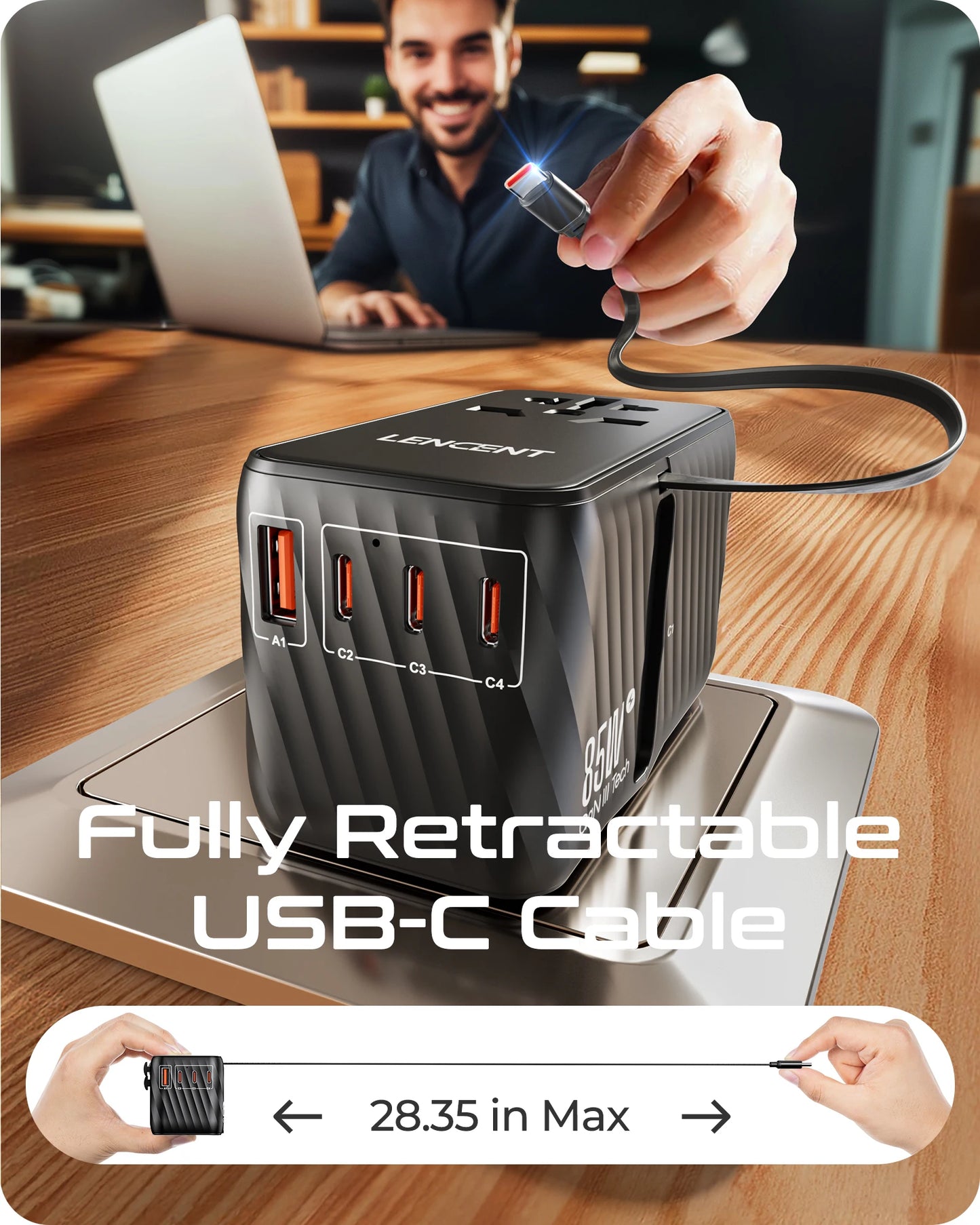 85W GaN Universal Travel Adapter
