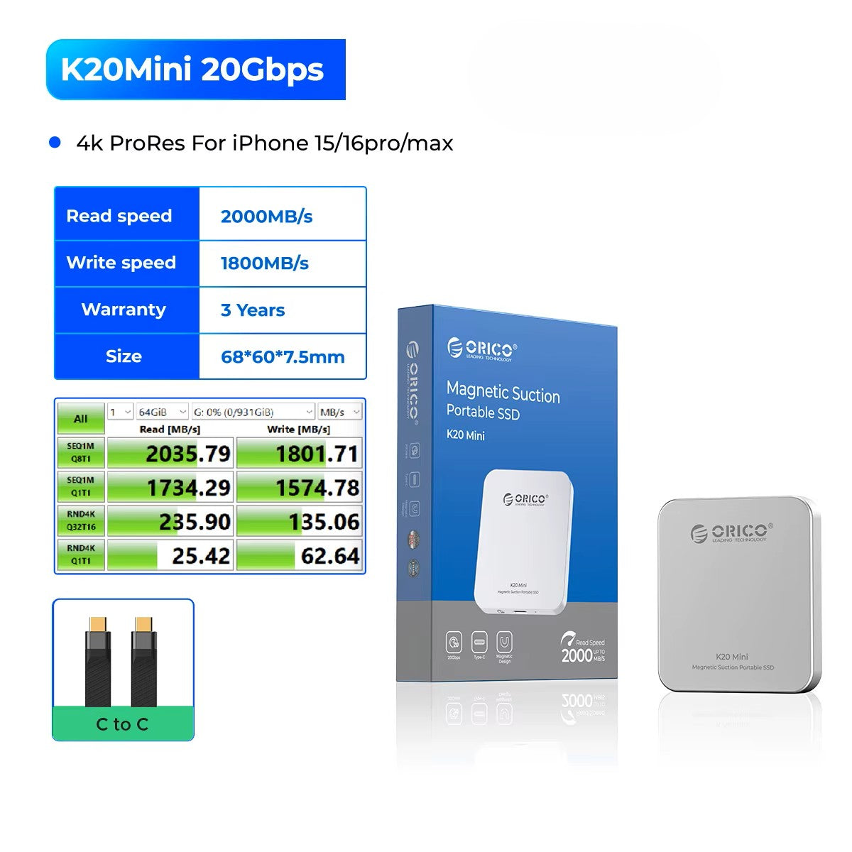 Mini Magnetic External SSD for iPhone
