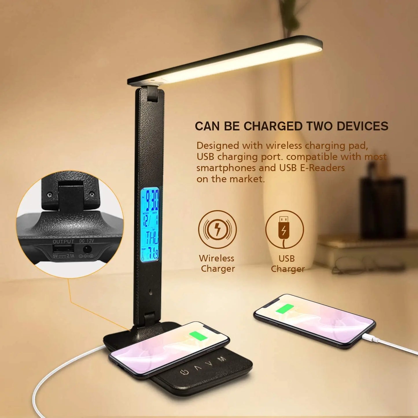 QI Wireless Charging LED Lamp