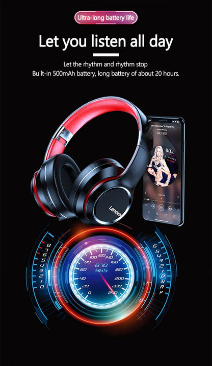 Lenovo HD Wireless Headphones With Mic