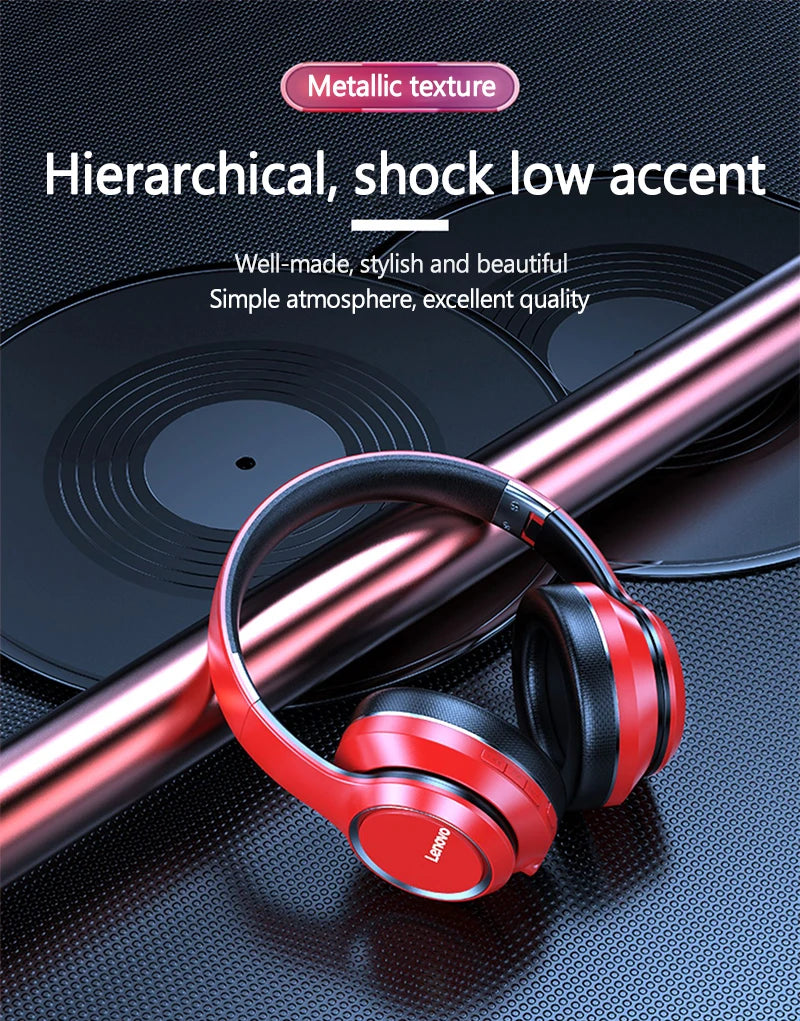 Lenovo HD Wireless Headphones With Mic