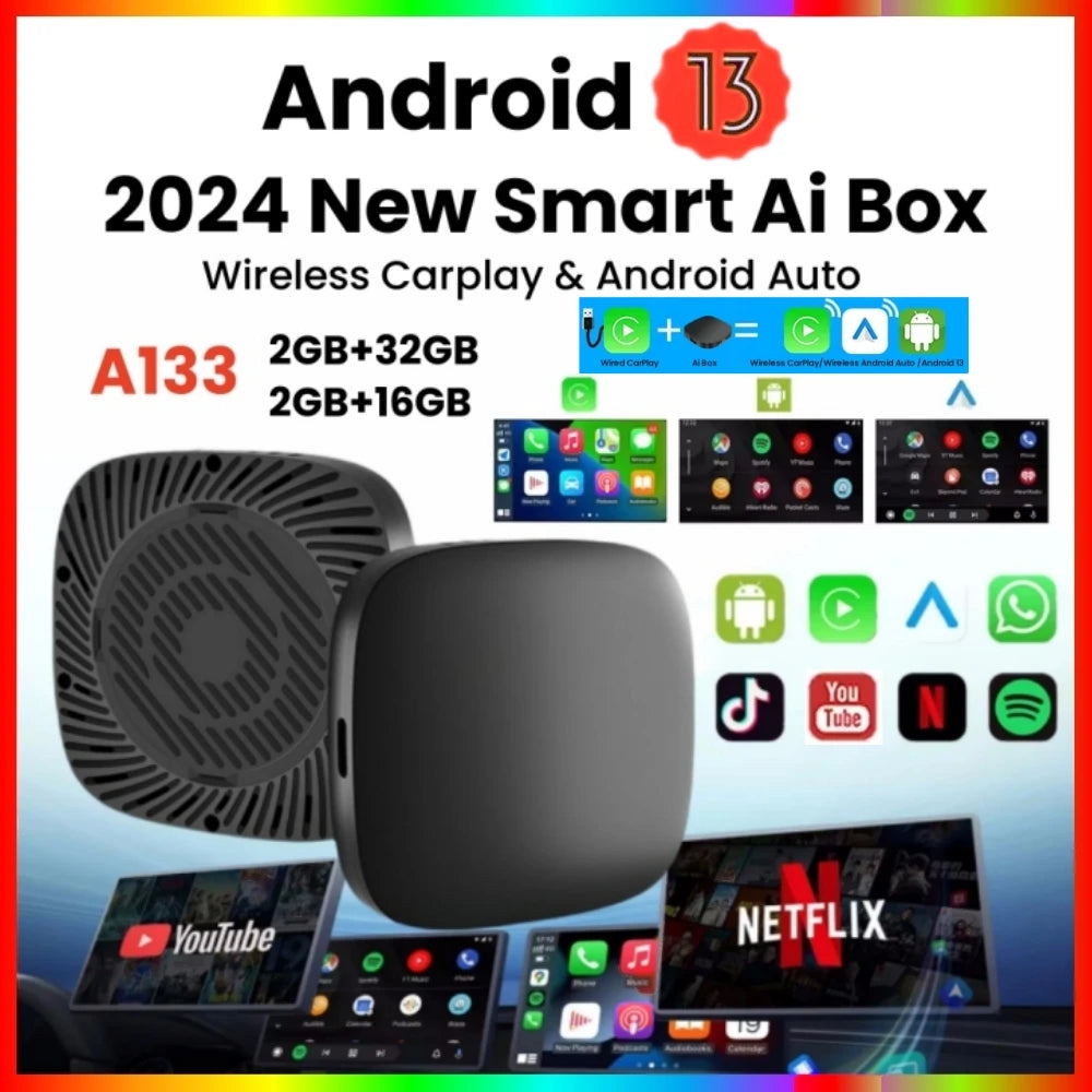 CarPlay AI Box Android 13 - Youtube Netflix
