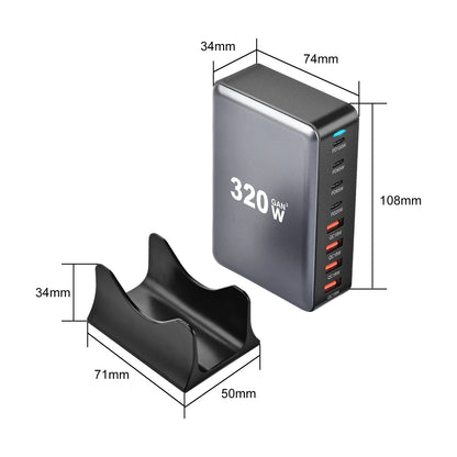 320W Fast Desktop 8-port PD Charger