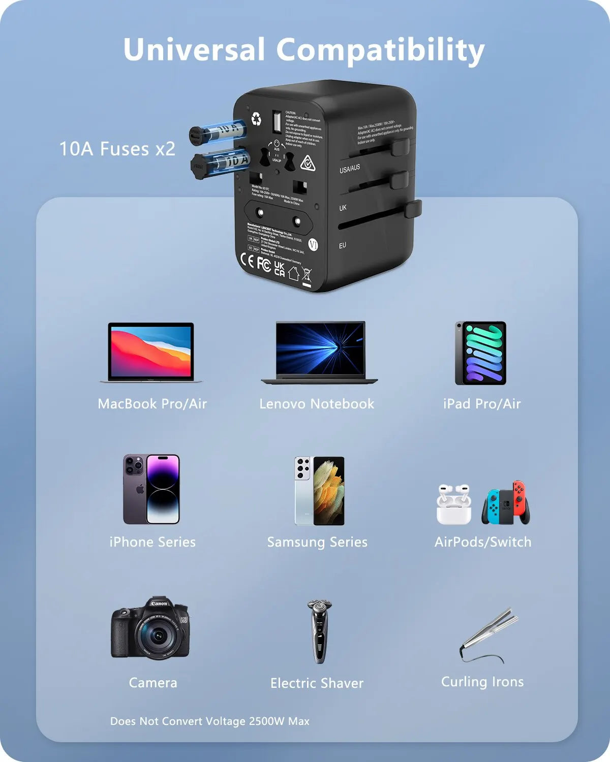 Universal Travel Adapter All-in-one