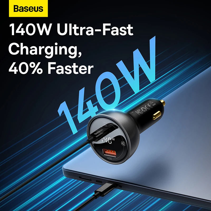 Baseus Laptop 140W Car Charger USB Type C