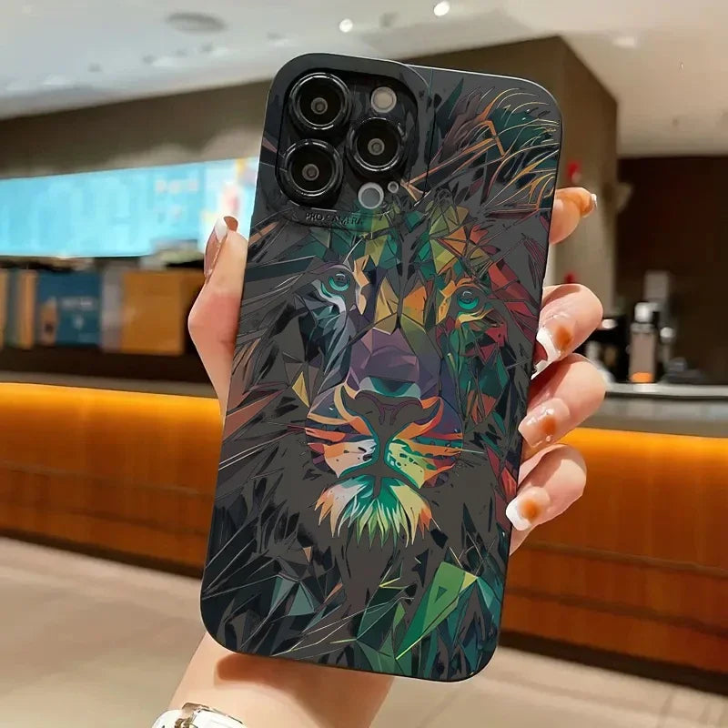 Colorful Lion Phone Case For iPhone