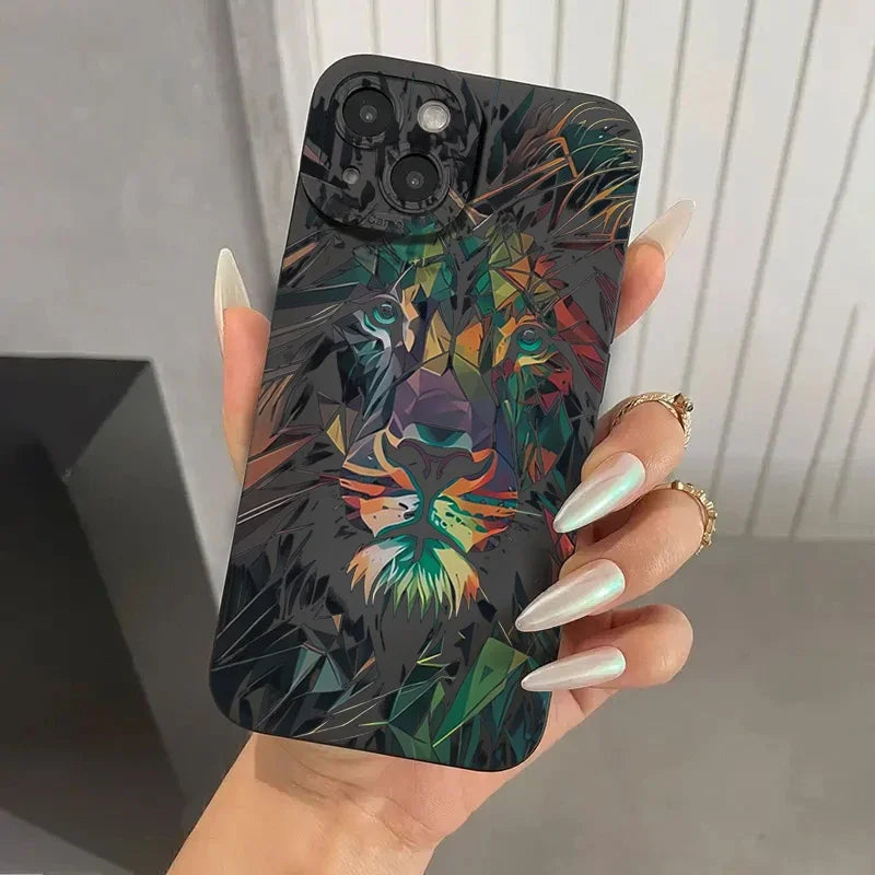 Colorful Lion Phone Case For iPhone