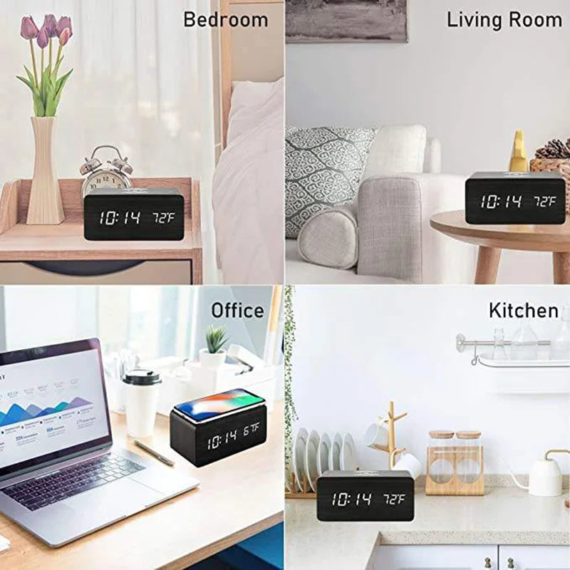 Wireless Charging Digital Clock with Temperature