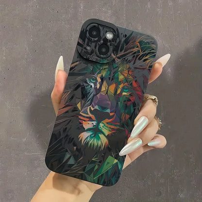 Colorful Lion Phone Case For iPhone