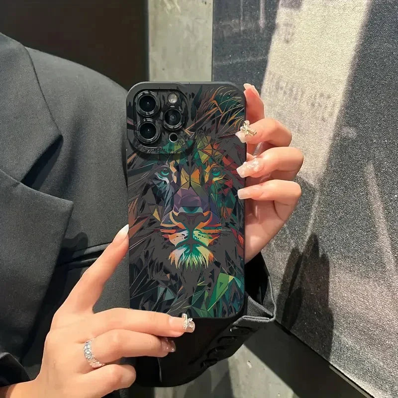 Colorful Lion Phone Case For iPhone