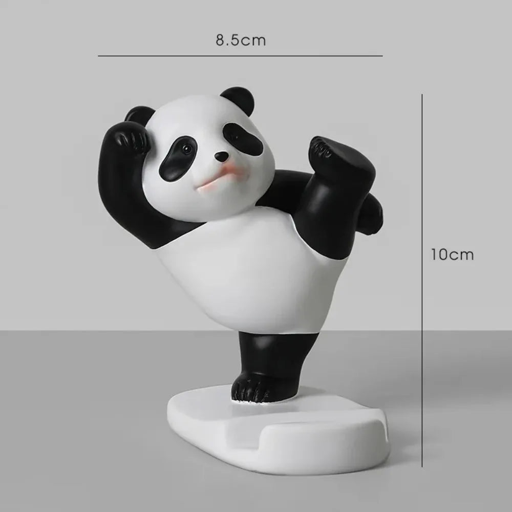 Panda Figurines Mobile Phone Stand Holder