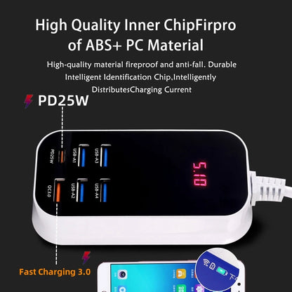 Real 50W 6-Ports USB Quick Charger Adapter