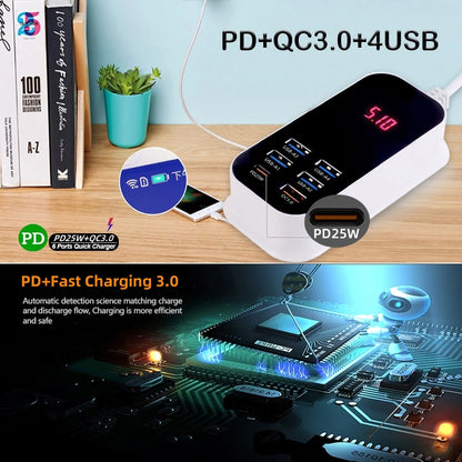 Real 50W 6-Ports USB Quick Charger Adapter
