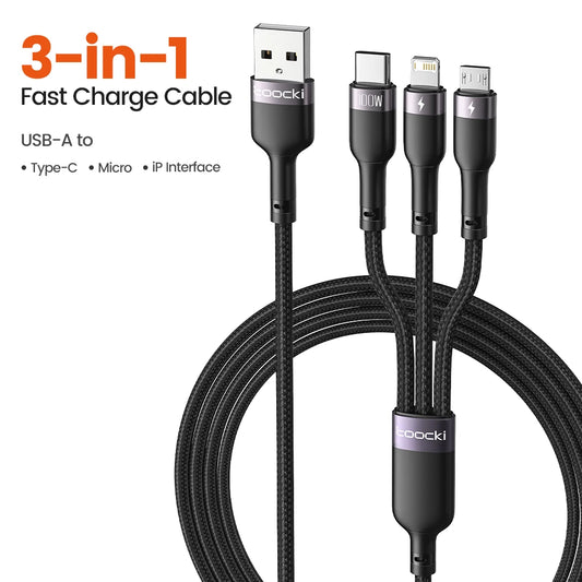 Toocki 3-in-1 USB Charging Cable