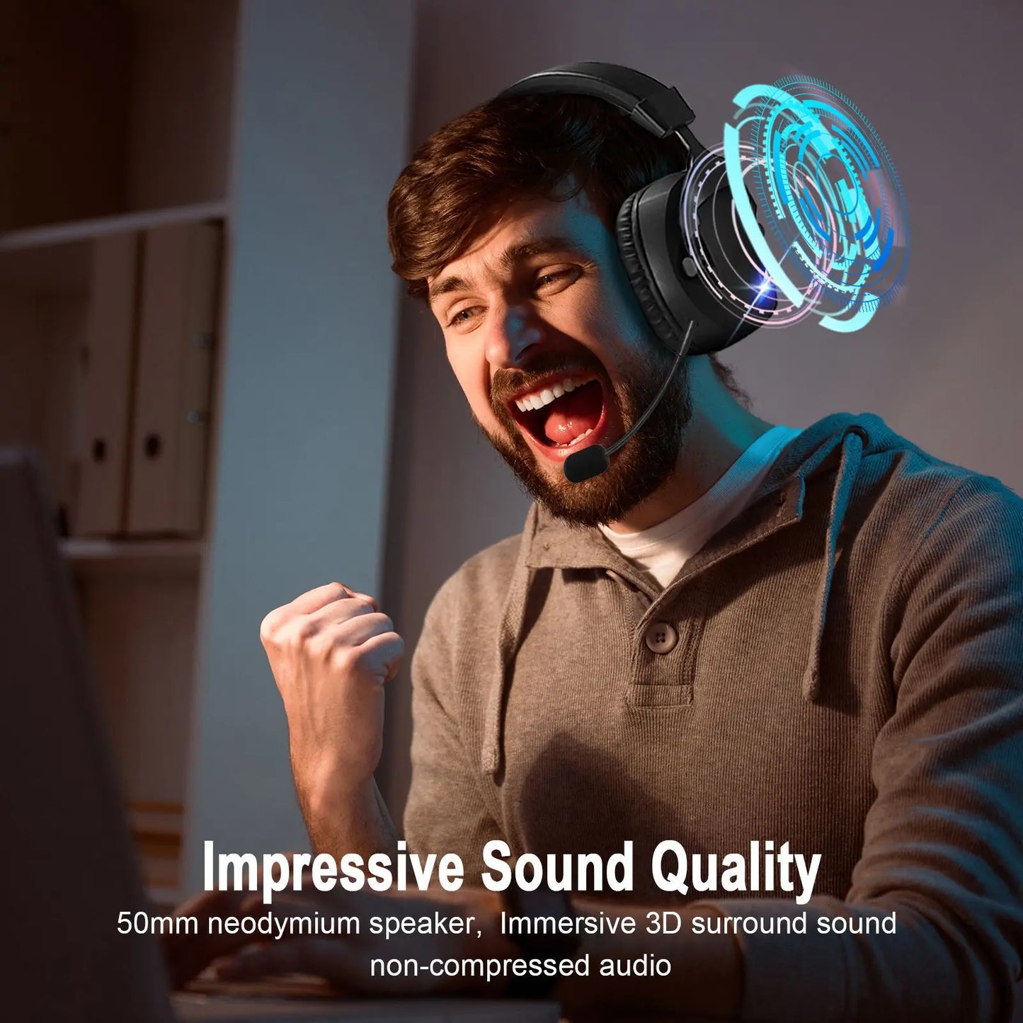 Meg Wireless Wired Gaming Headset with Mic