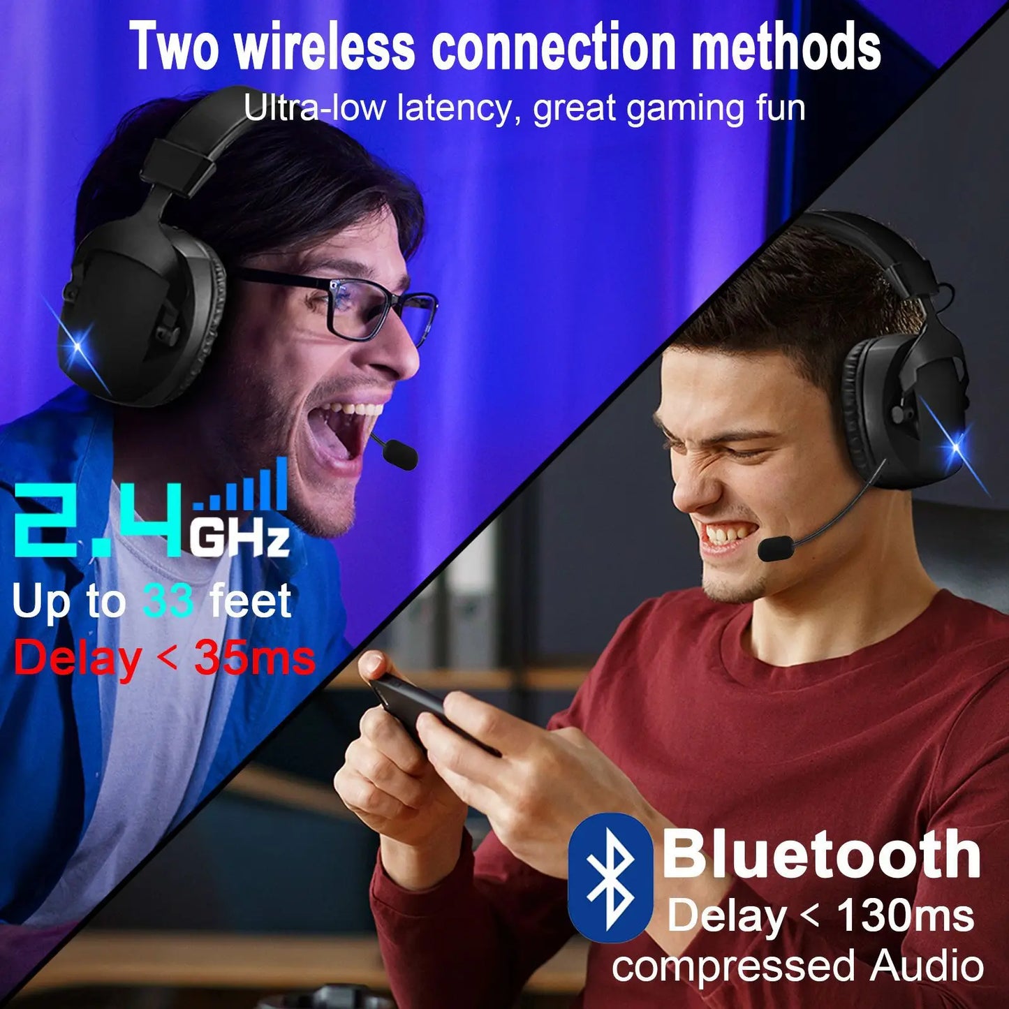 Meg Wireless Wired Gaming Headset with Mic