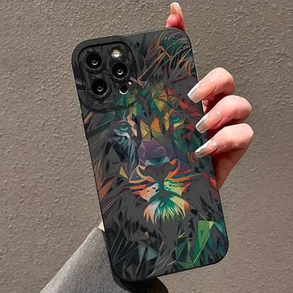 Colorful Lion Phone Case For iPhone