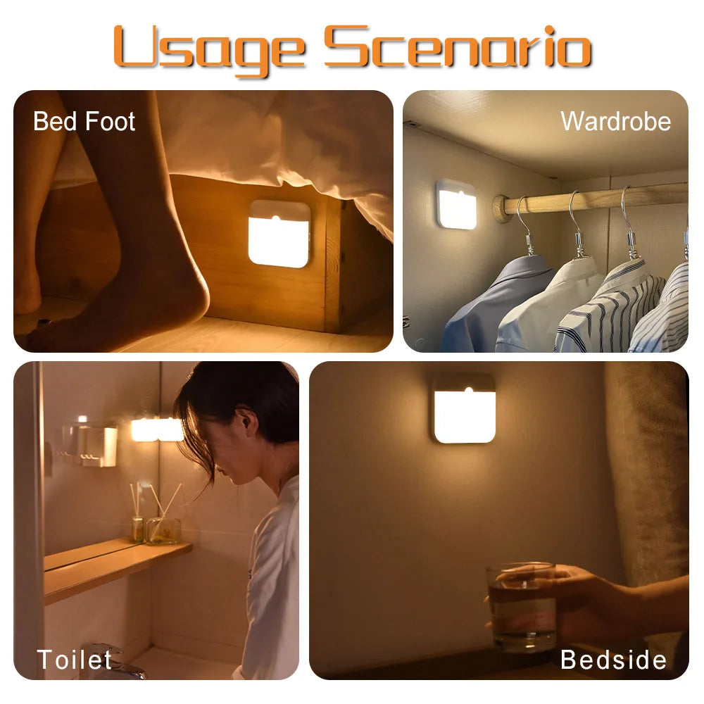 Motion Sensor LED Night Light Rechargeable